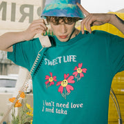 Sweet Life Flower T-Shirt, Green from Taka Original | Shop online at good-times.ae | Online Streetwear and Skate Shop in Dubai