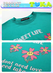 Sweet Life Flower T-Shirt, Salmon from Taka Original | Shop online at good-times.ae | Online Streetwear and Skate Shop in Dubai