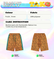 Leopard Print Logo Shorts, Purple from Taka Original | Shop online at good-times.ae | Online Streetwear and Skate Shop in Dubai