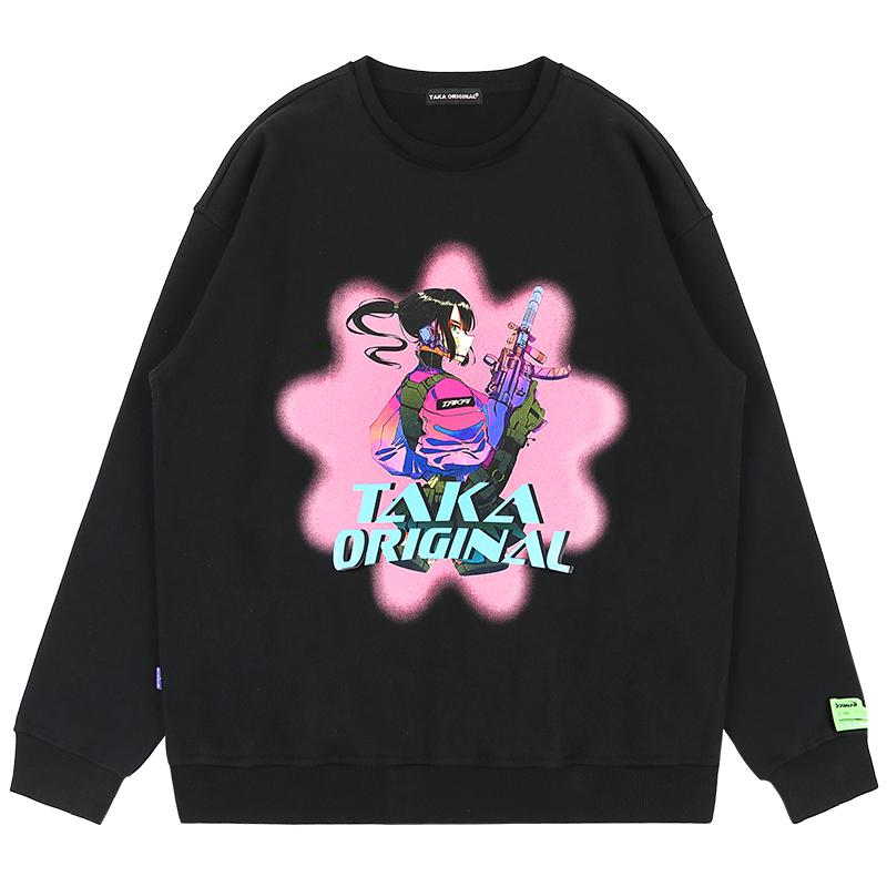 TAKA ORIGINAL★anime girl crewneck スウェットシャツ 1_98fa9f8c-0950-4bb1-a10a-