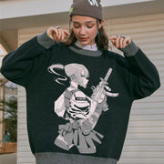 [Eternet 001] Anime Girl Knit Jumper Black from Taka Original | Shop online at good-times.ae | Online Streetwear and Skate Shop in Dubai