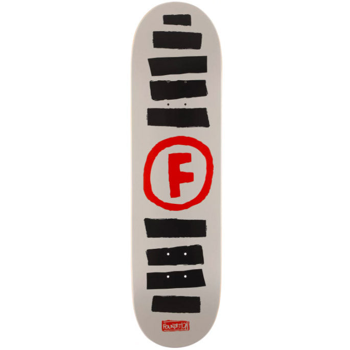 Doodle Stripe White 8.5 Skateboard Deck from Foundation Skateboards | Shop online at good-times.ae | Online Streetwear and Skate Shop in Dubai
