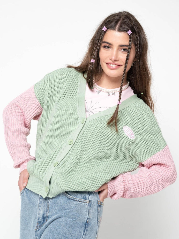 Dreamy Contrast Knitted Cardigan from Minga London | Shop online at good-times.ae | Online Streetwear and Skate Shop in Dubai