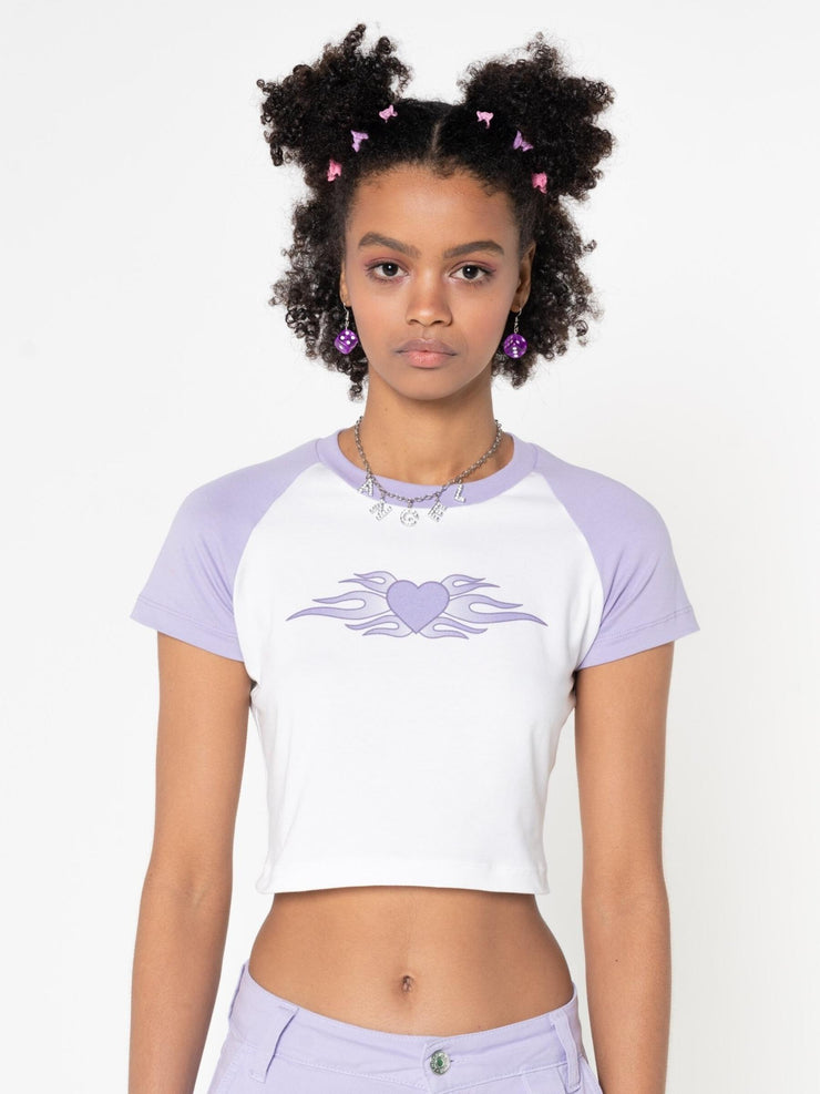 Flaming Heart Crop Top from Minga London | Shop online at good-times.ae | Online Streetwear and Skate Shop in Dubai