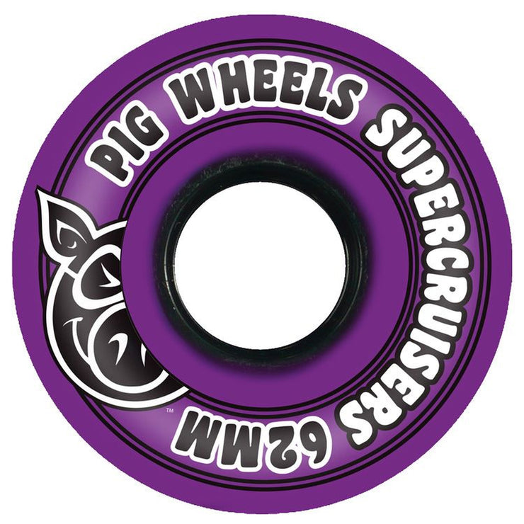 Pig Wheels Supercruiser Purple 62MM 85A Wheels from Pig Wheels | Shop online at good-times.ae | Online Streetwear and Skate Shop in Dubai