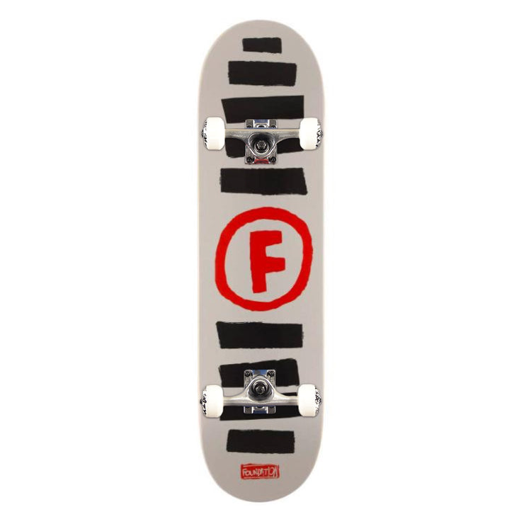 Doodle Stripe White 8.5 Complete Skateboard from Foundation Skateboards | Shop online at good-times.ae | Online Streetwear and Skate Shop in Dubai