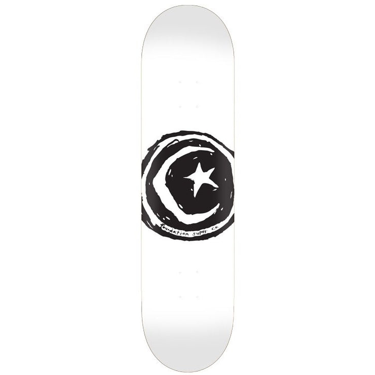 Star & Moon White 8.5 Skateboard Deck from Foundation Skateboards | Shop online at good-times.ae | Online Streetwear and Skate Shop in Dubai