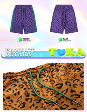 Leopard Print Logo Shorts, Purple from Taka Original | Shop online at good-times.ae | Online Streetwear and Skate Shop in Dubai