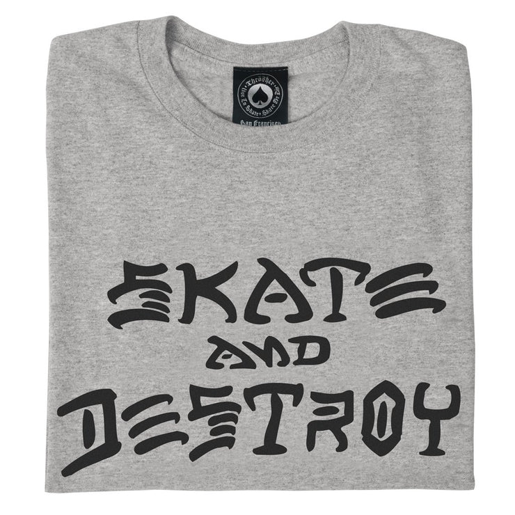 Thrasher Skate And Destroy T-Shirt, Gray from Thrasher | Shop online at good-times.ae | Online Streetwear and Skate Shop in Dubai