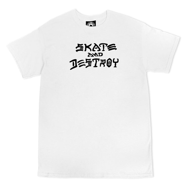 Thrasher Skate And Destroy T-Shirt, White from Thrasher | Shop online at good-times.ae | Online Streetwear and Skate Shop in Dubai