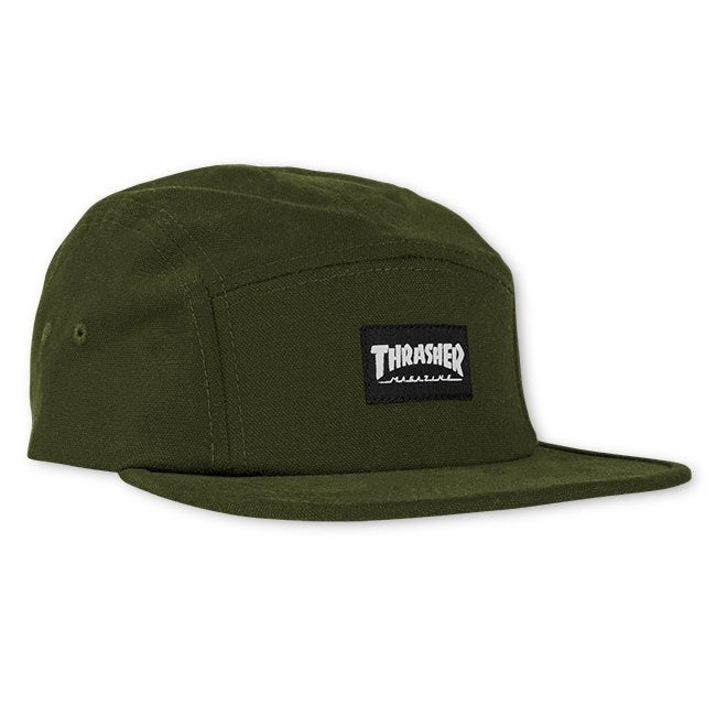 Thrasher 5 Panel Hat, Army from Thrasher | Shop online at good-times.ae | Online Streetwear and Skate Shop in Dubai